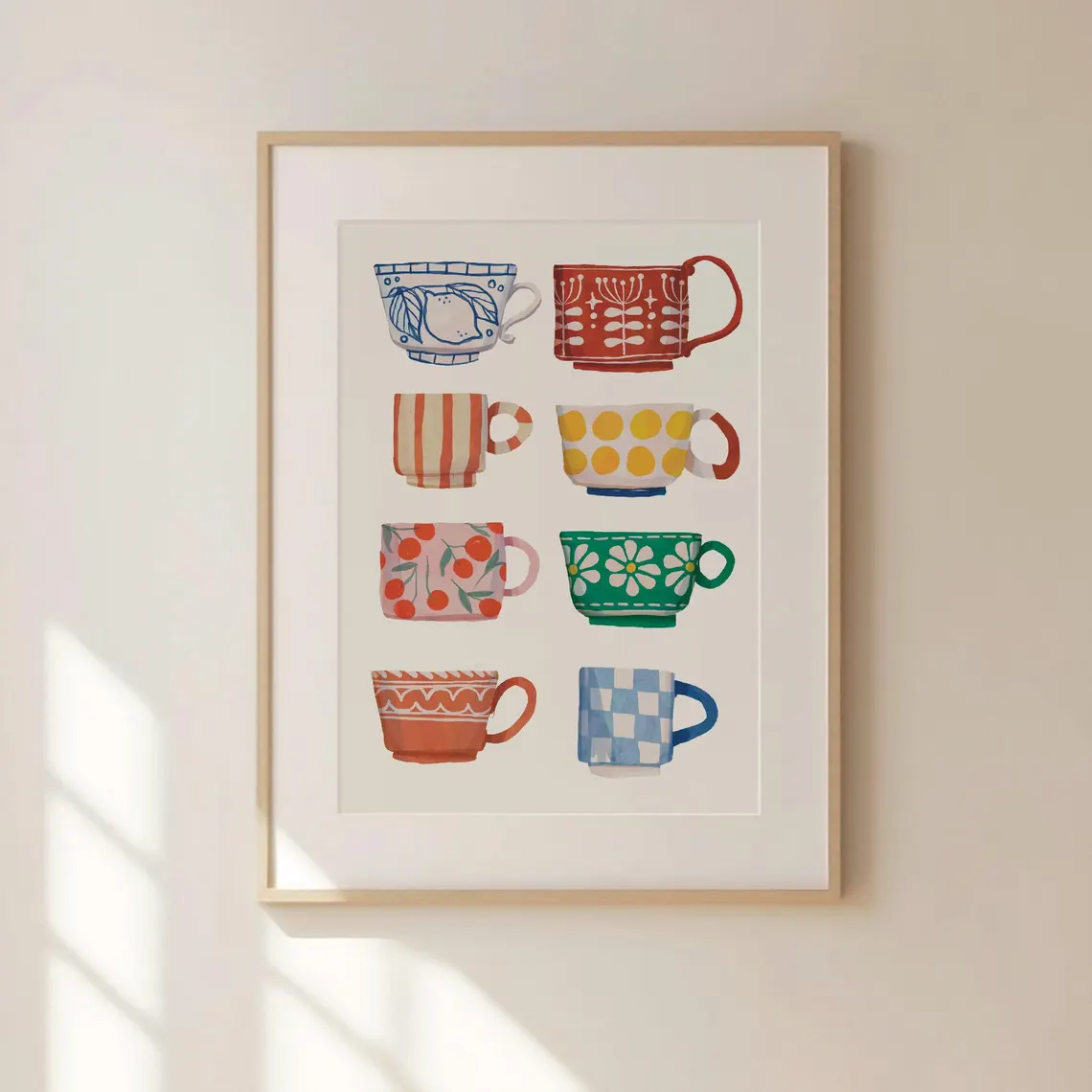 Coffee And Tea Bar - Theekop print, ontbijtposter, koffie printbare kunst,