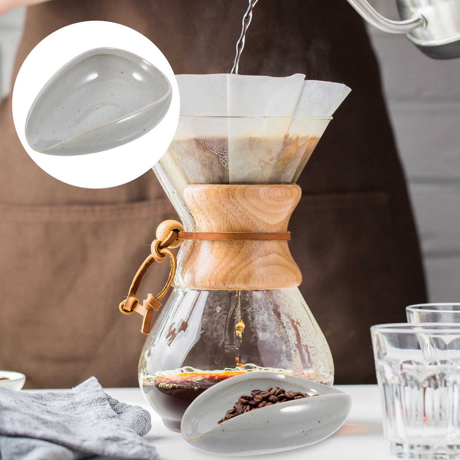 Coffee Tea And Bean Leaf - Premium keramische koffiebonen doseerbak Veelzijdige weegbeker