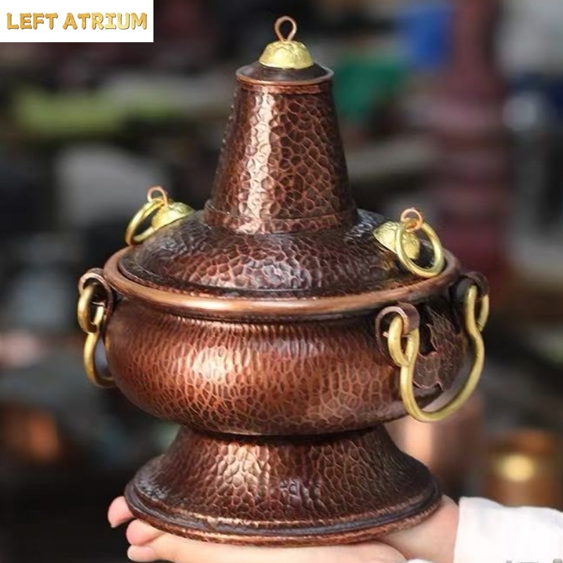 Coffee Tea And Bean Leaf - Multifunctionele puur koperen hotpot, handgemaakte vaas,