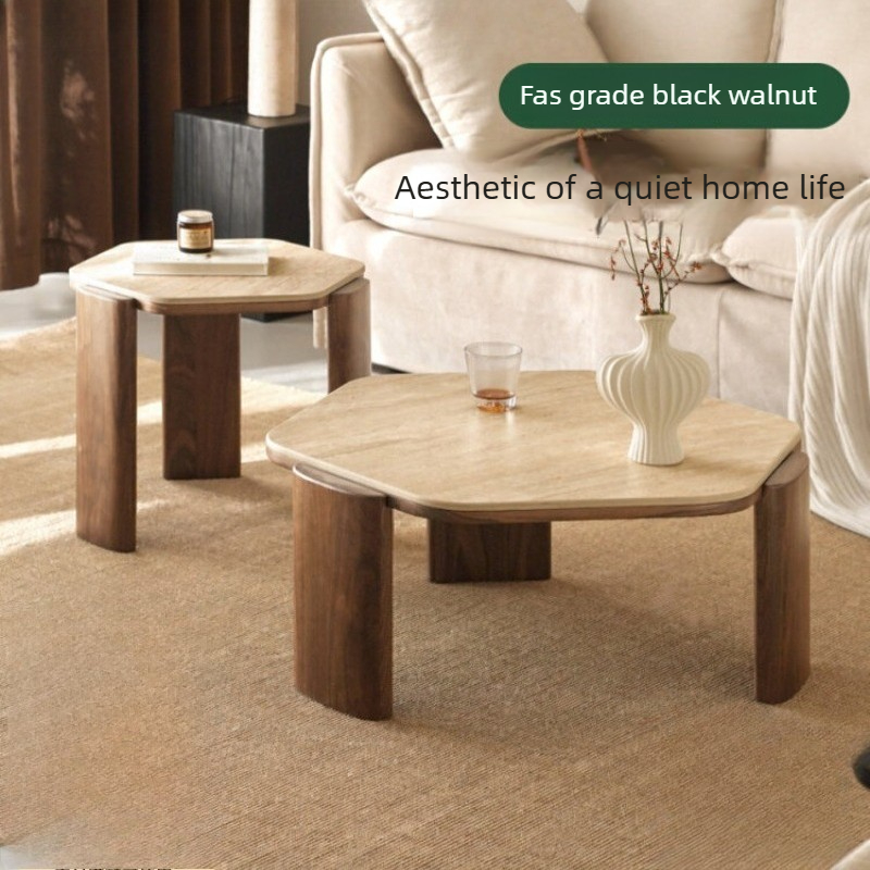 Coffee Tea Room - Massief houten salontafel Wabi Sabi-stijl Rock
