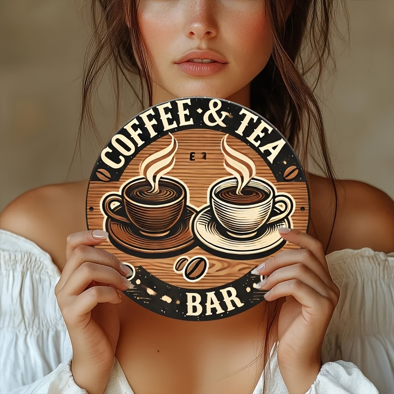 Coffee And Tea Bar - [2D plat] Aluminium koffie- en theesignage,