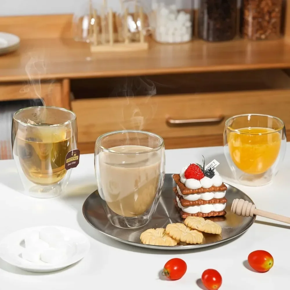 6 stks Helder Dubbelwandige Gl - Coffee And Tea Bar recensie en prijs