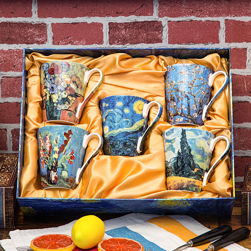 5-delige set Bone China Van Go - Coffee Tea Van recensie en prijs